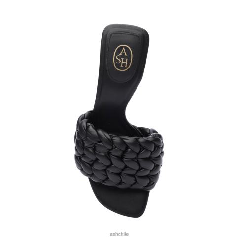 sandalias de vestir tejidas con rosas mujer negro R0R6263 ASH sandalias