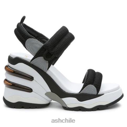 sandalias con cuña y plataforma cosmos mujer negro/plata R0R6235 ASH sandalias