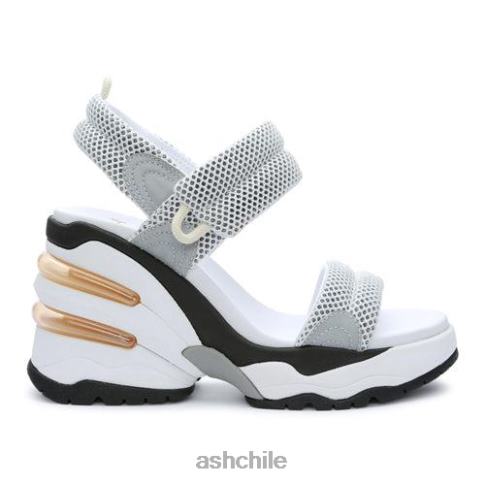 sandalias con cuña y plataforma cosmos mujer plata blanca R0R6234 ASH sandalias