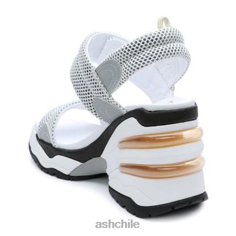 sandalias con cuña y plataforma cosmos mujer plata blanca R0R6234 ASH sandalias