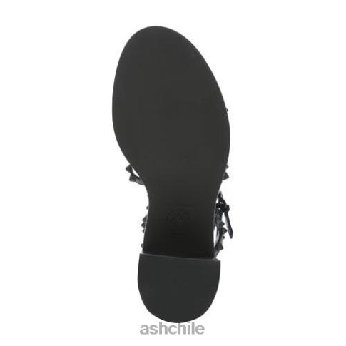 sandalia jen bis con tacón en bloque y tachuelas mujer negro R0R6270 ASH sandalias