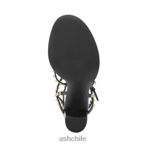 sandalia kenia con tacón alto y tachuelas mujer negro R0R6244 ASH sandalias