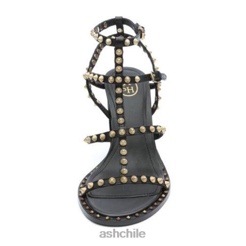 sandalia kenia con tacón alto y tachuelas mujer negro R0R6244 ASH sandalias