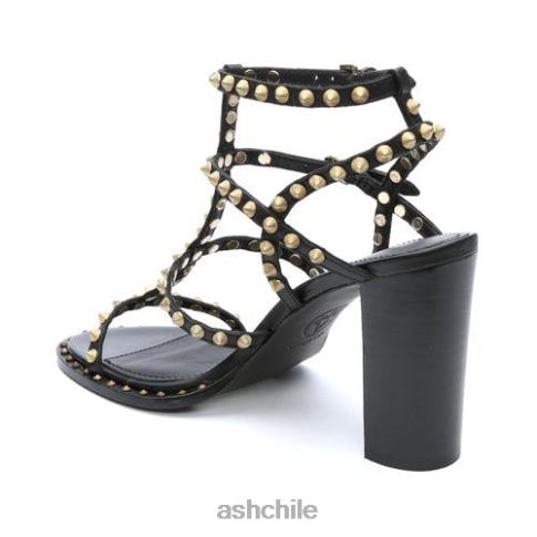 sandalia kenia con tacón alto y tachuelas mujer negro R0R6244 ASH sandalias