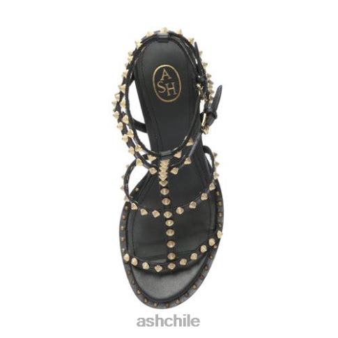 sandalia kenia con tacón alto y tachuelas mujer negro R0R6244 ASH sandalias