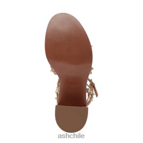 sandalias jen con tacón cuadrado y tachuelas mujer canela nueva R0R6237 ASH sandalias