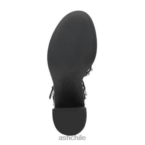 sandalias jen con tacón cuadrado y tachuelas mujer negro R0R6236 ASH sandalias