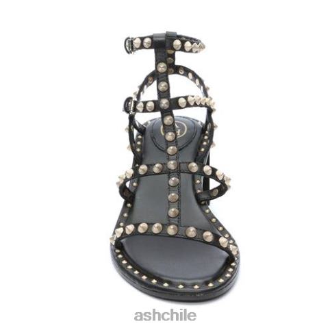sandalias jen con tacón cuadrado y tachuelas mujer negro R0R6236 ASH sandalias