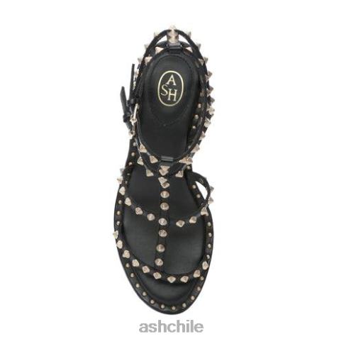 sandalias jen con tacón cuadrado y tachuelas mujer negro R0R6236 ASH sandalias