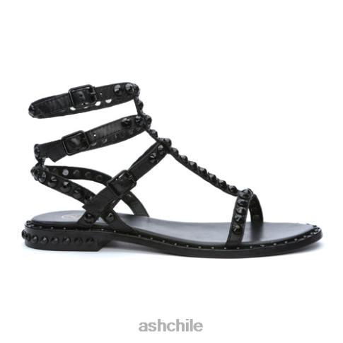 play bis sandalias planas con tachuelas a tono mujer negro R0R6257 ASH sandalias