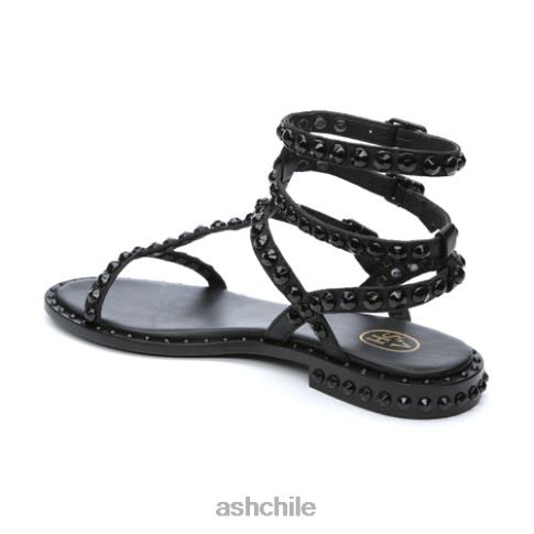 play bis sandalias planas con tachuelas a tono mujer negro R0R6257 ASH sandalias