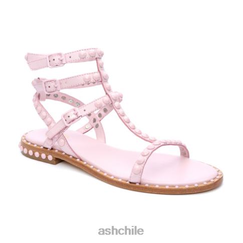 play bis sandalias planas con tachuelas a tono mujer rosa de cristal R0R6258 ASH sandalias