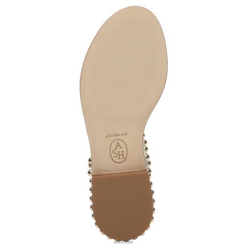 play sandalias planas con tachuelas mujer piel/oro R0R6256 ASH sandalias