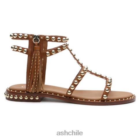 sandalias planas con borlas mujer canela nueva R0R6268 ASH sandalias
