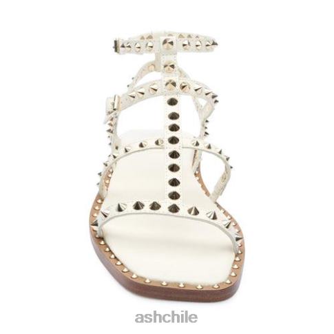 sandalias planas con puntera cuadrada y tachuelas maeva mujer prístino R0R6273 ASH sandalias
