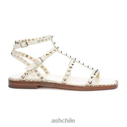 sandalias planas con puntera cuadrada y tachuelas maeva mujer prístino R0R6273 ASH sandalias