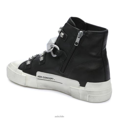 zapatillas altas Galaxy Chain con tachuelas mujer negro/plata R0R6233 ASH zapatillas