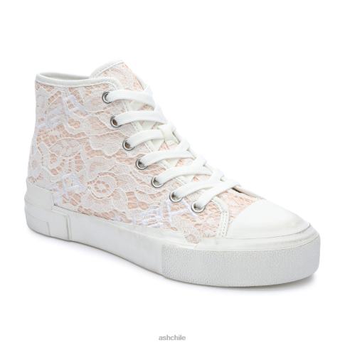 zapatillas altas con plataforma de encaje mujer rosasal R0R6226 ASH zapatillas