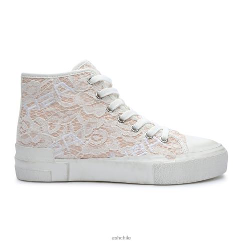 zapatillas altas con plataforma de encaje mujer rosasal R0R6226 ASH zapatillas