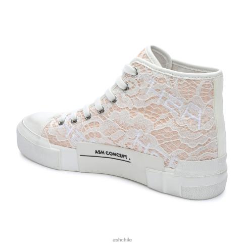 zapatillas altas con plataforma de encaje mujer rosasal R0R6226 ASH zapatillas
