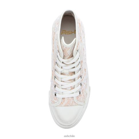 zapatillas altas con plataforma de encaje mujer rosasal R0R6226 ASH zapatillas