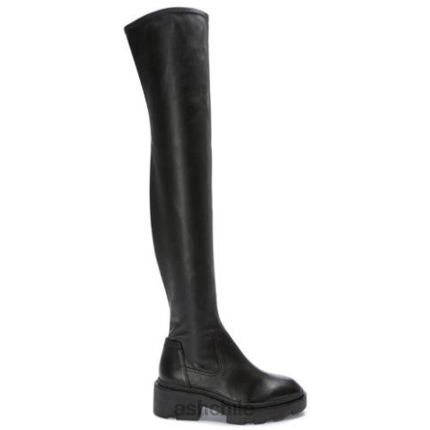 bota por encima de la rodilla elástica sofisticada de manny mujer negro R0R6290 ASH botas