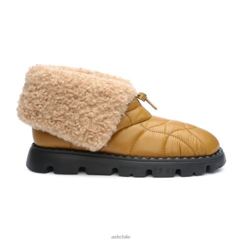 botín de invierno de nailon de piel sintética Jennie mujer marrón dorado R0R6293 ASH botas