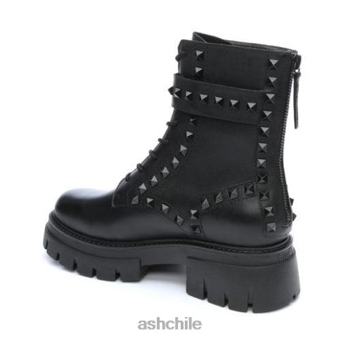 bota militar con tachuelas lucas studs mujer negro R0R6288 ASH botas