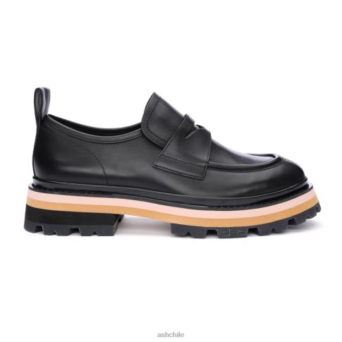 mocasines genial bis plataforma mujer talco/negro R0R621 ASH mocasines
