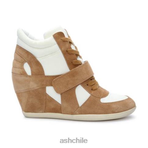 zapatillas Bowie Bis Wedge mujer marrón dorado/blanco roto R0R6222 ASH zapatillas