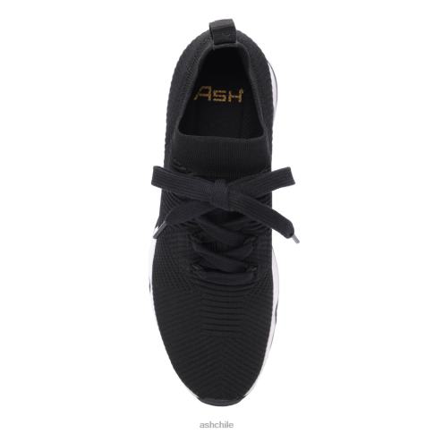 tenis larsen de malla con encaje mujer negro R0R6218 ASH zapatillas