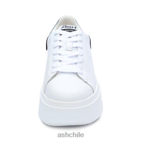 tenis moby con plataforma metalizada mujer plata blanca R0R6224 ASH zapatillas