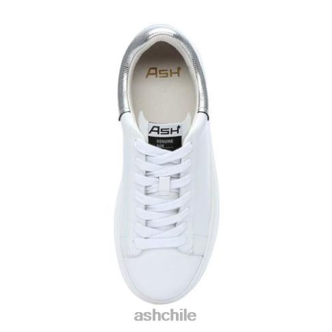 tenis moby con plataforma metalizada mujer plata blanca R0R6224 ASH zapatillas