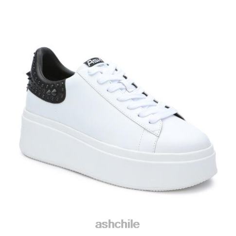 tenis moby con plataforma y tachuelas mujer piel blanca R0R623 ASH zapatillas