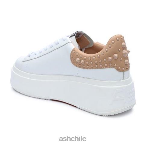 tenis moby con plataforma y tachuelas mujer piel blanca R0R623 ASH zapatillas
