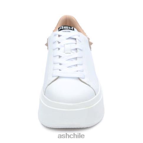 tenis moby con plataforma y tachuelas mujer piel blanca R0R623 ASH zapatillas