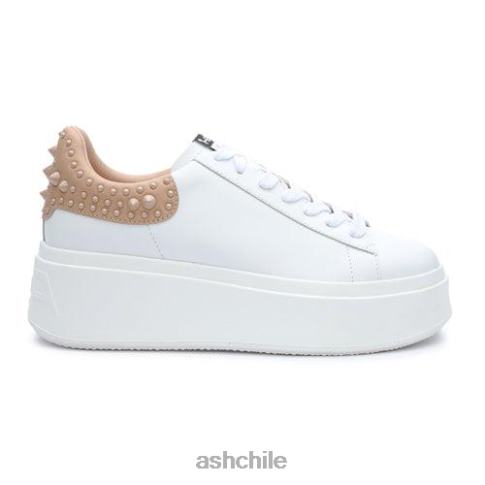 tenis moby con plataforma y tachuelas mujer piel blanca R0R623 ASH zapatillas
