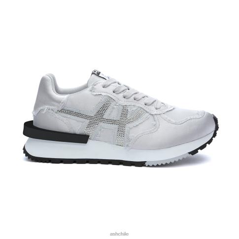 zapatilla de deporte de satén tóxico mujer plata R0R6221 ASH zapatillas