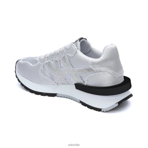 zapatilla de deporte de satén tóxico mujer plata R0R6221 ASH zapatillas