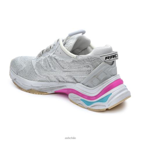 zapatilla deportiva race strass glitter fashion mujer plata R0R6211 ASH zapatillas