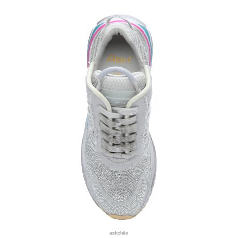 zapatilla deportiva race strass glitter fashion mujer plata R0R6211 ASH zapatillas